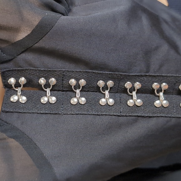 Dolls Kill Widow Pleasing Terrors Chiffon Corset Blouse Womens Size XL Black - Picture 12 of 15